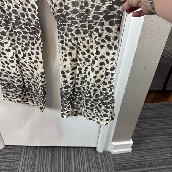 Sea New York leopard cheetah print wide leg stretchy waist cropped pants - Picture 4 of 9